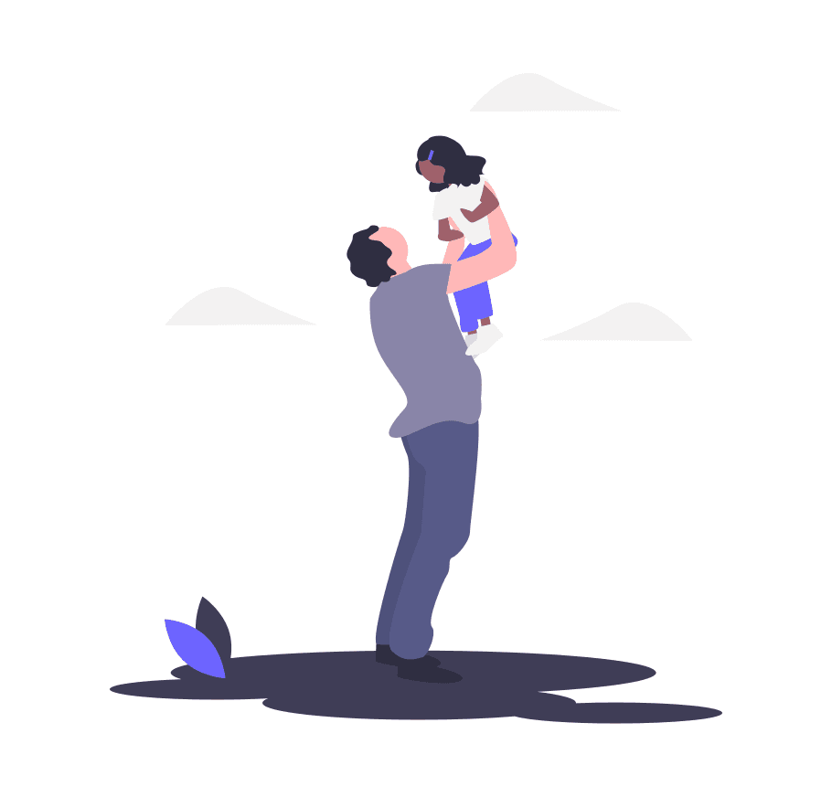 A father lifting his child in the air