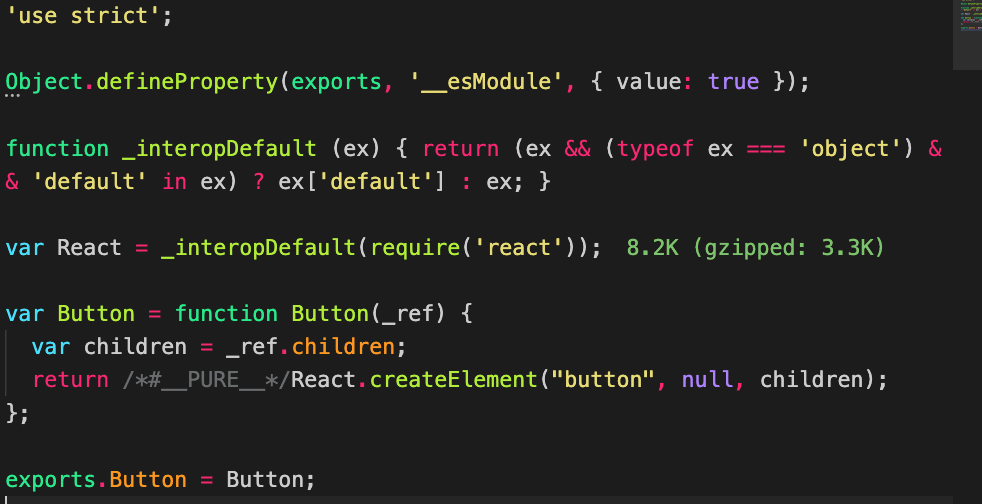 Example of compiled UI library code