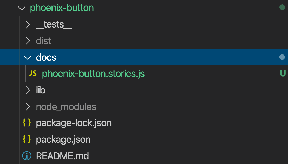 Phoenix button story folder structure