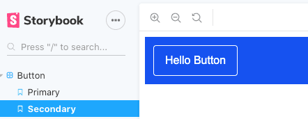 Outline white button rendered in Storybook